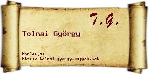 Tolnai György névjegykártya